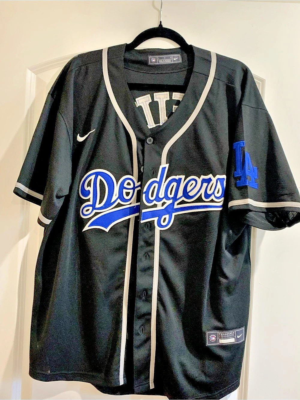 Nike Los Angeles Dodgers Mookie Betts #50 jersey Black & Blue Baseball Jersey